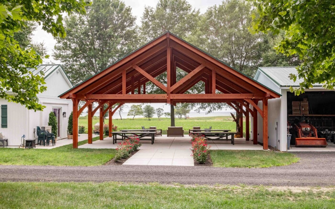 38x30 Kingston Pro Timber Frame Pavilion, front side