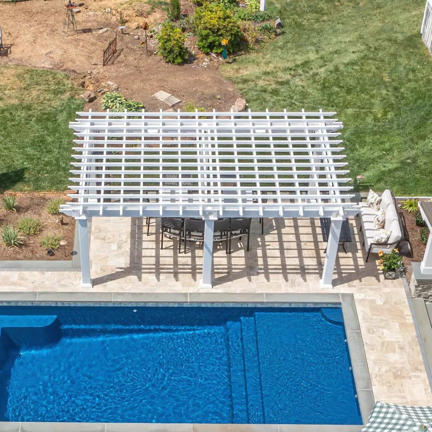 The Carolina Pergola 5 Overhead view of rafters on cancun pergola
