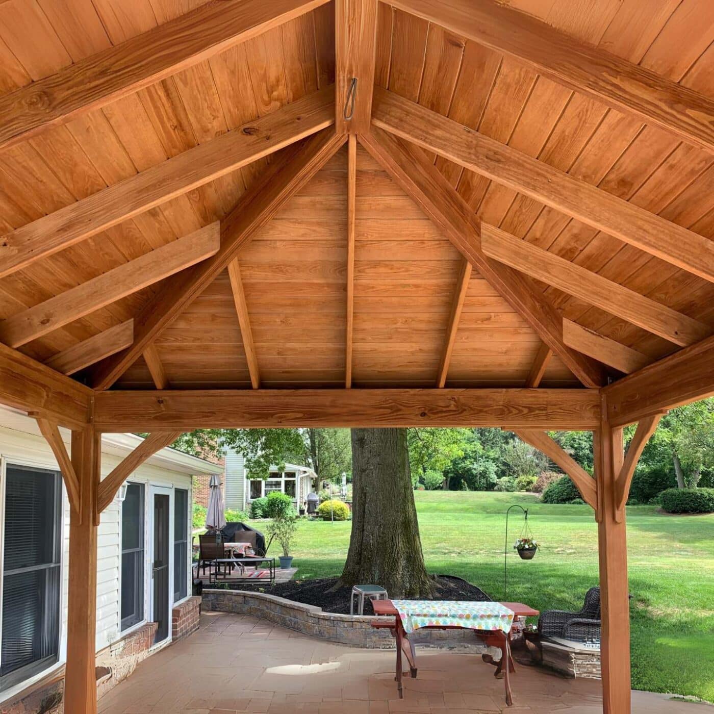 The Lakefront Pavilion 4 Underneath Lakefront Wooden Pavilion with view of ceiling