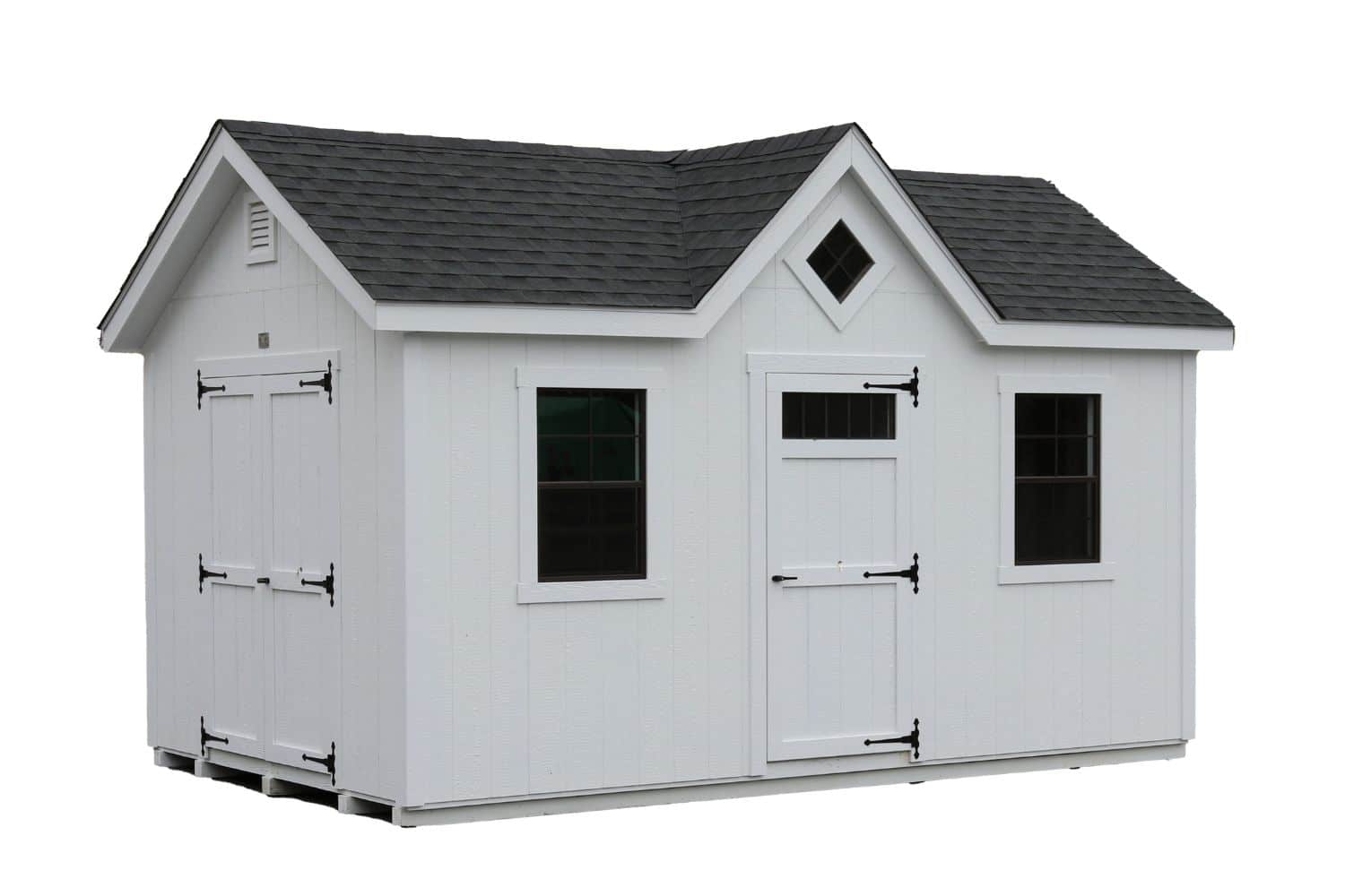 The Cape Cod Shed 49 White and black cape cod shed with no background