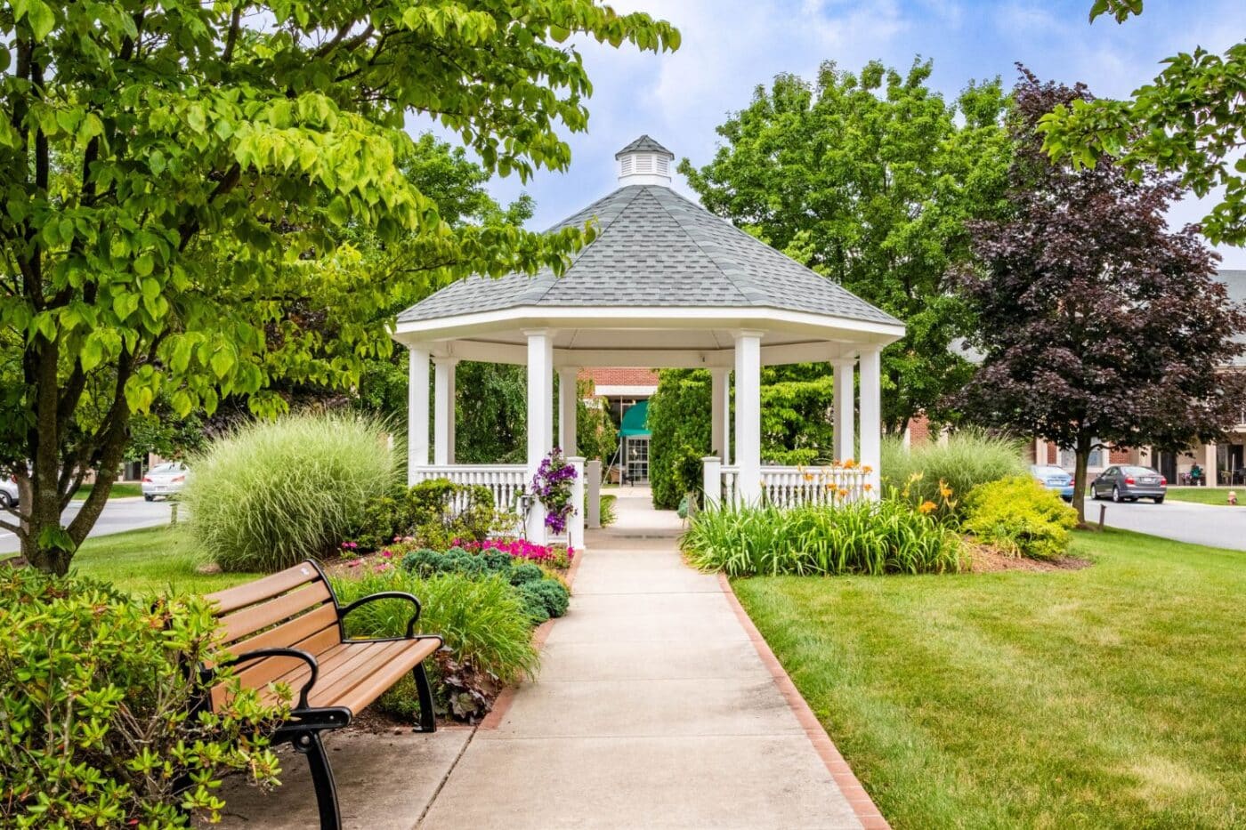 Roof Styles 3 Gazebo in park with Step Roof