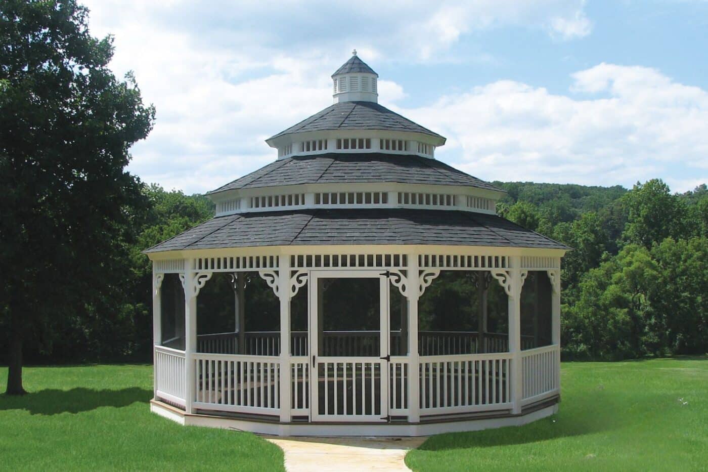 Roof Styles 5 Vinyl Gazebo with triple roof