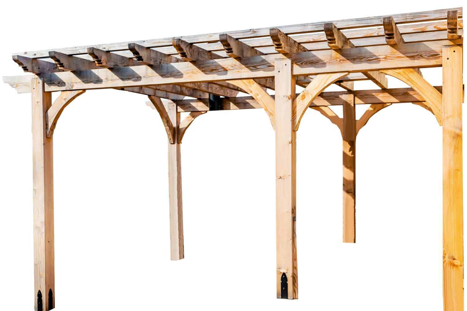Boulder Wooden Pergola with no background