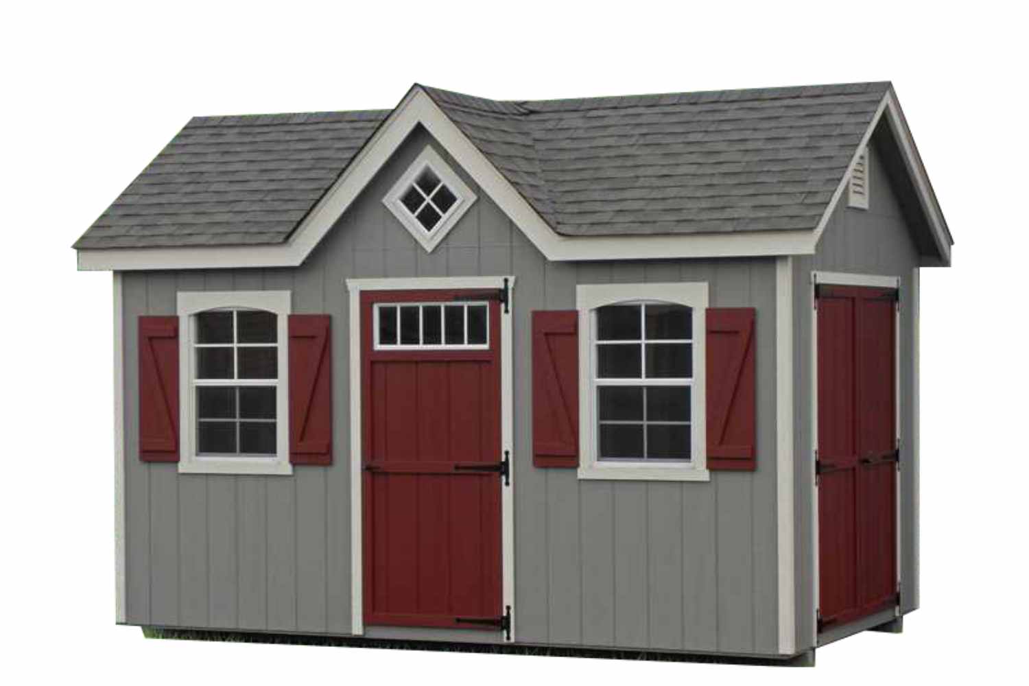 Sheds 11 Gray and red cape cod shed with no background