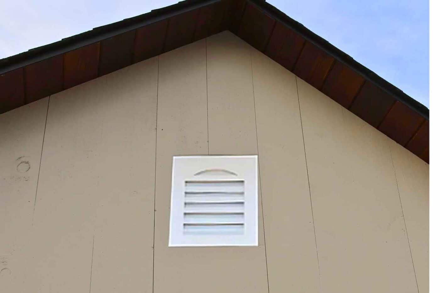 Ventilation 1 Vent on Beige Timber Frame Shed