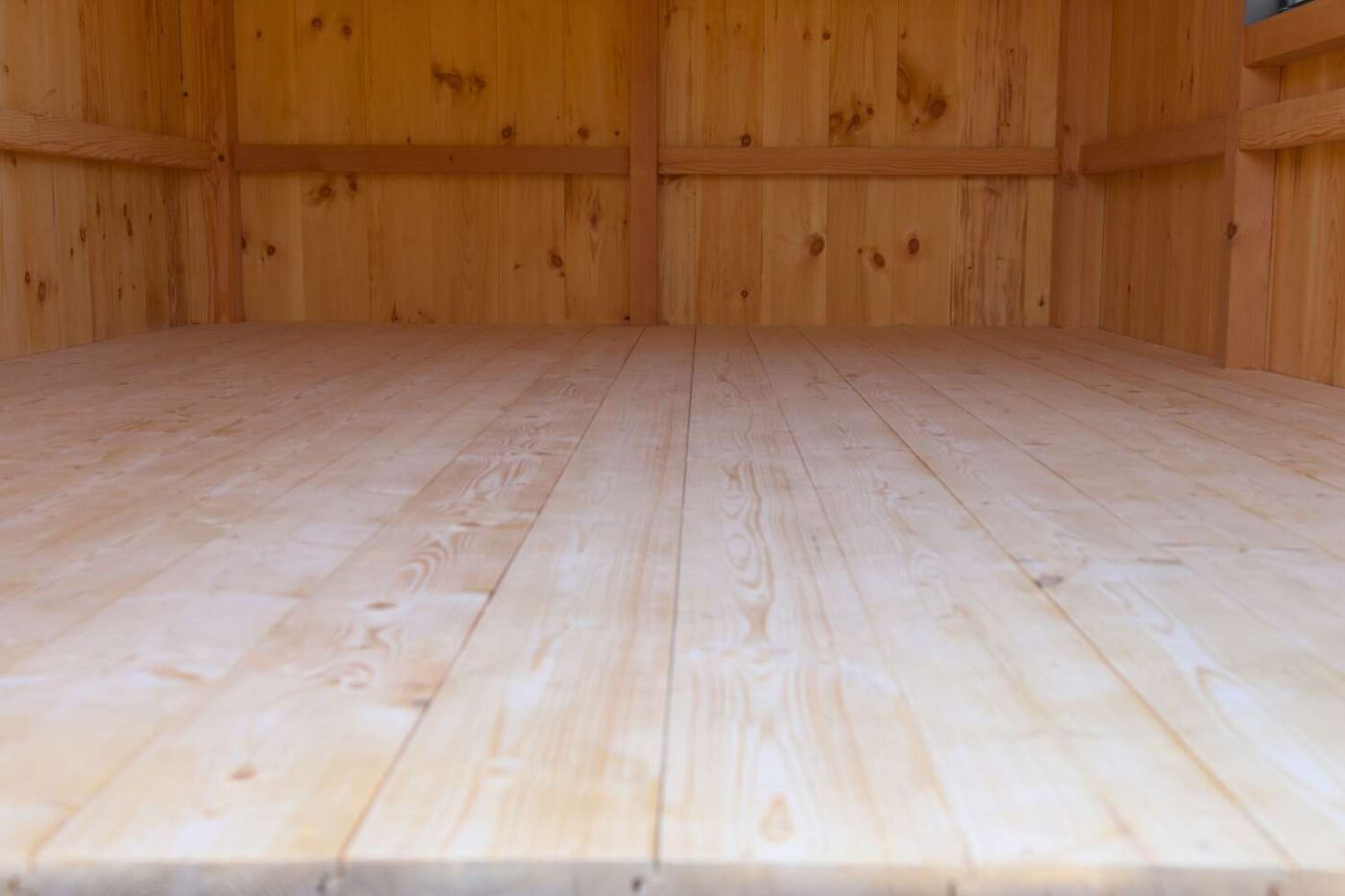Floors 1 View of floor of timber frame shed