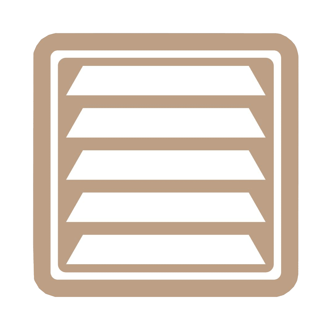 Graphic of vent in beige and white