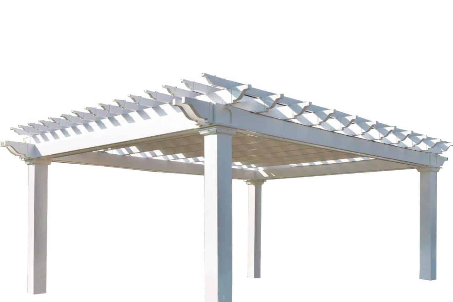 Cancun Vinyl Pergola without background, at angle