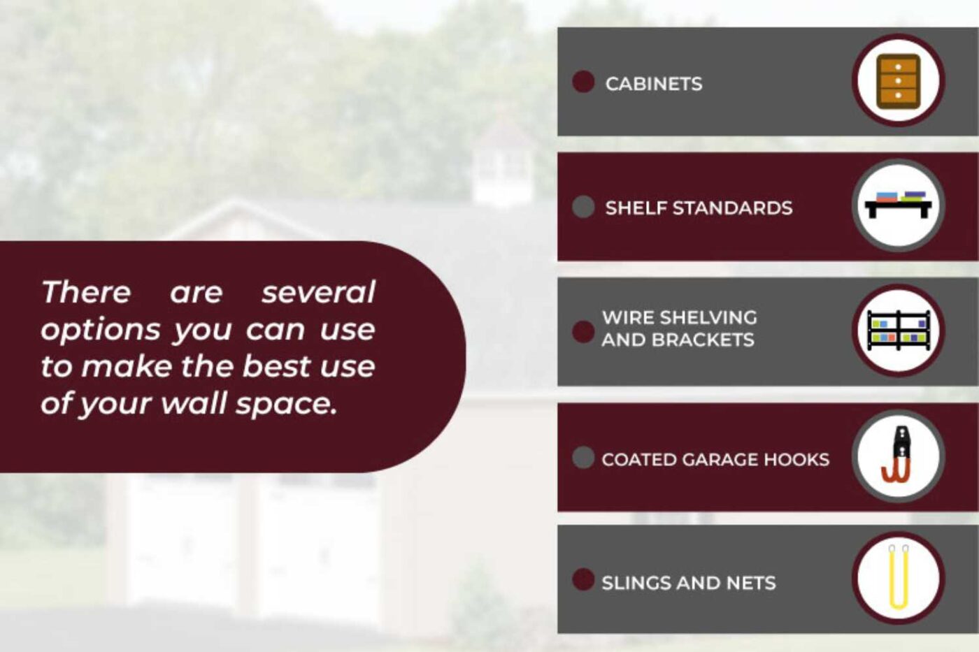 6 Best Ways To Maximize Your Prefab Garage Storage 2 Graphic showing how to create more wall space in a garage