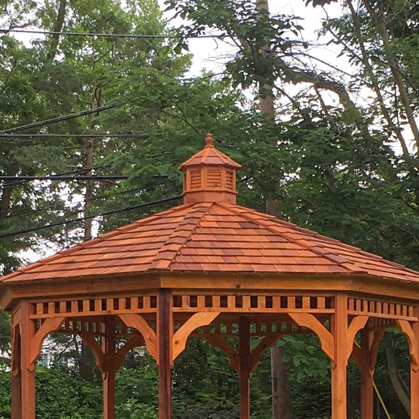 The Wood Oval Gazebo 6 View of wooden Cupola