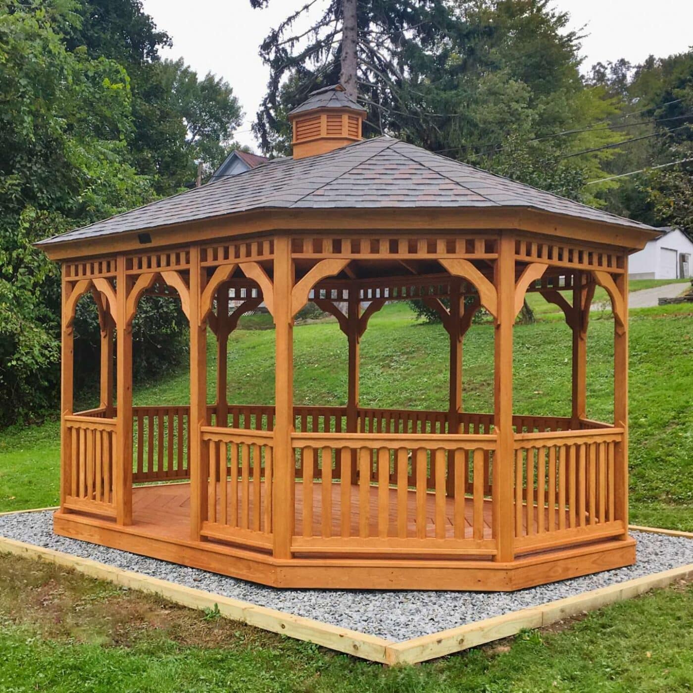 The Wood Oval Gazebo 2 Wood Oval Gazebo with Cupola