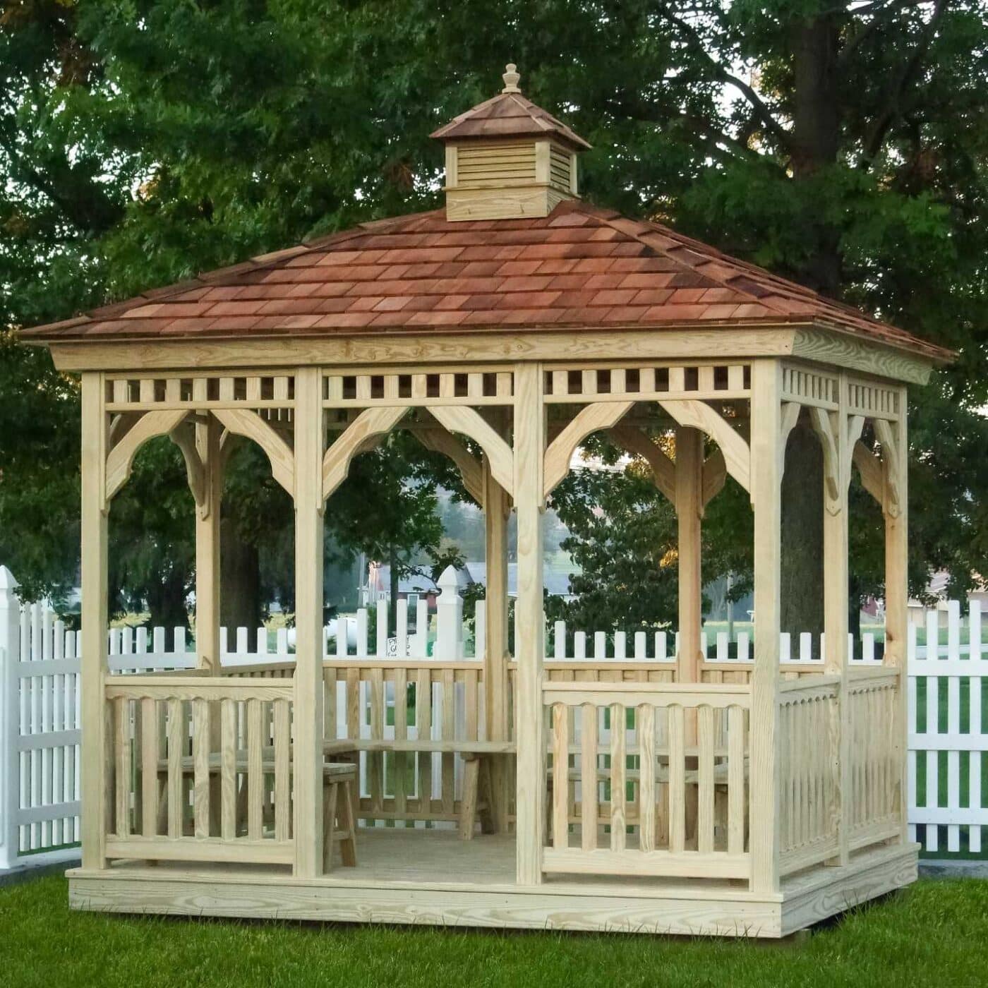 The Wood Rectangle Gazebo 3 View of roof on wooden rectangle gazebo